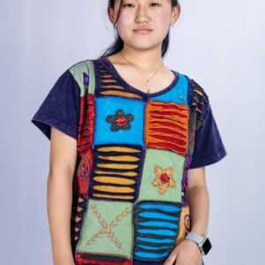 Cotton Razor Patchwork Tops
