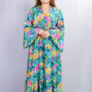 Silk Printed Overall Dress